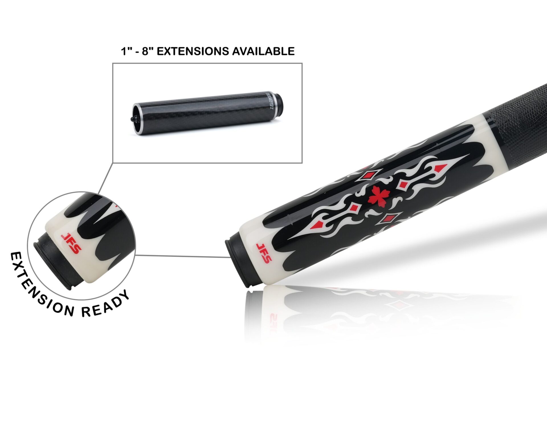 JFlowers DANTE 1-Black Lizard Wrap (Limited) - Butt and Shaft - Image 4